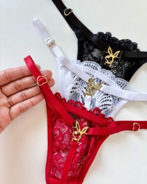 Calcinha Fio Dental Strass Coelho Playboy | Dona Veste
