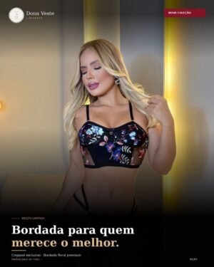 Cropped Tule Bordado | Dona Veste